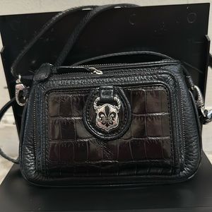 Brighton mini black leather wallet clutch crossbody purse